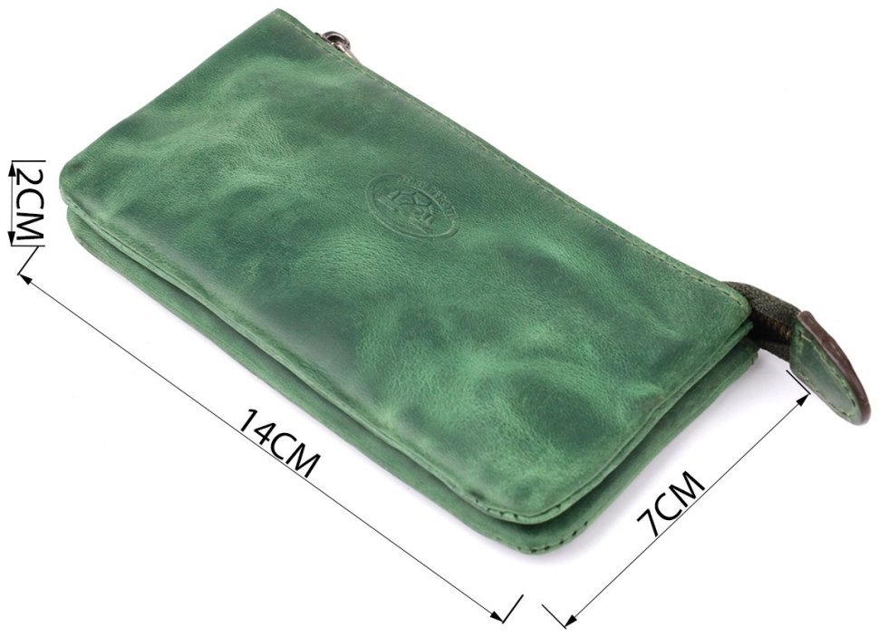 Ключница кожаная зеленого цвета в стиле винтаж Tony Perotti 103296 modnotak фото №3