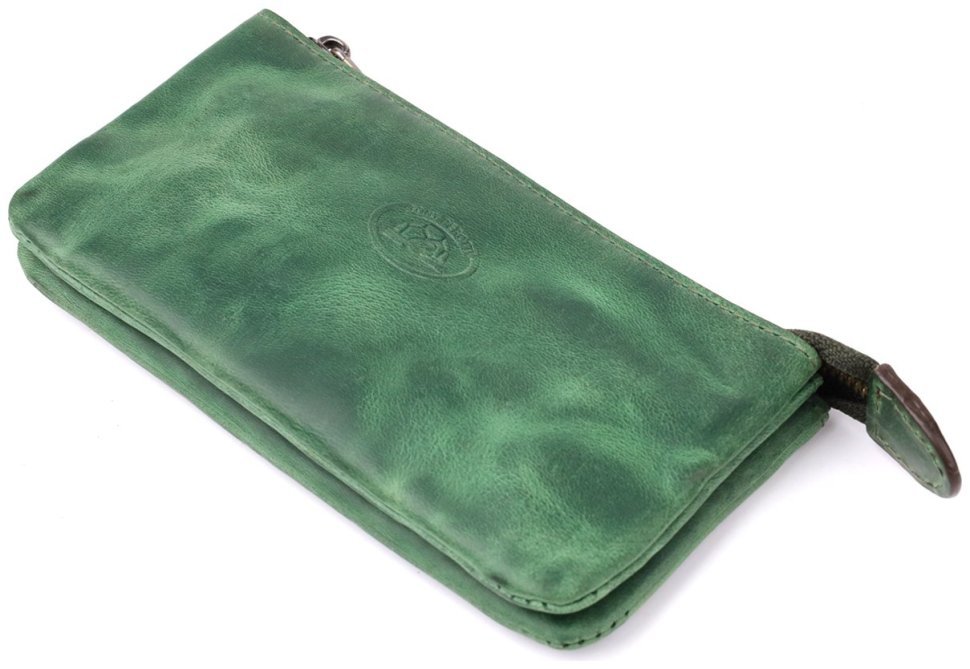Ключница кожаная зеленого цвета в стиле винтаж Tony Perotti 103296 modnotak фото №5