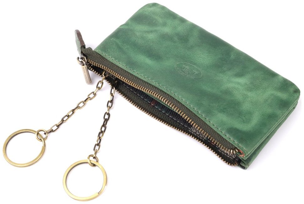 Ключница кожаная зеленого цвета в стиле винтаж Tony Perotti 103296 modnotak фото №8
