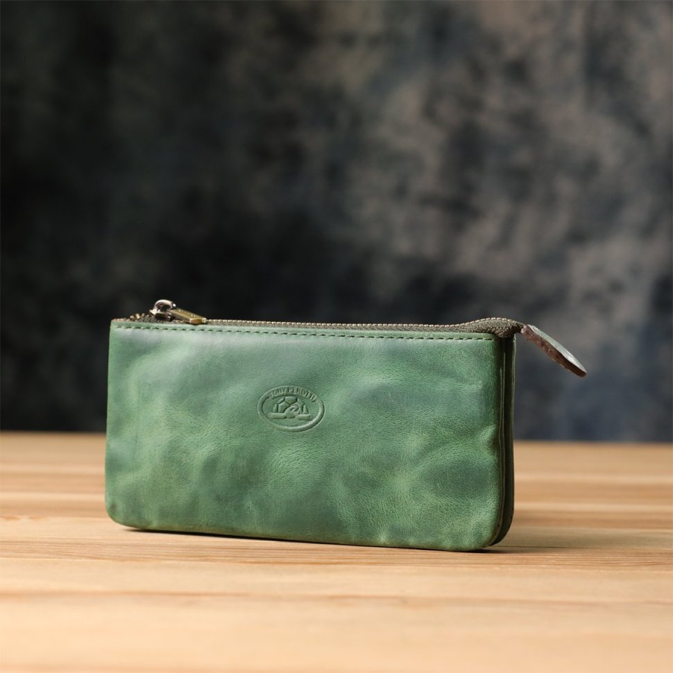 Ключница кожаная зеленого цвета в стиле винтаж Tony Perotti 103296 modnotak фото №9