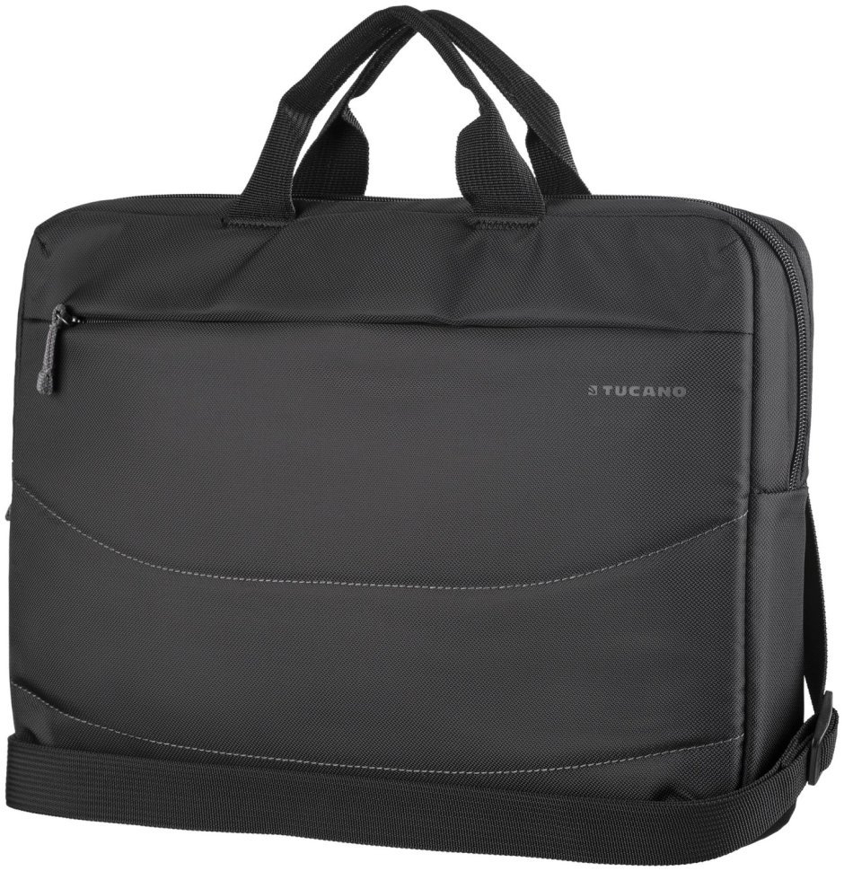 Компактная сумка для ноутбука 15" из текстиля + беспроводная мышь в комплекте Tucano Idea черного цвета 103496 modnotak фото №4