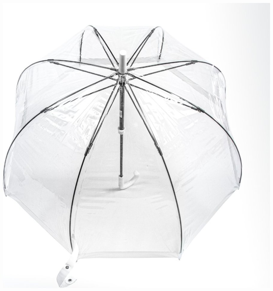Зонт-трость женский Fulton Birdcage-1 L041 White (Механика, прозрачный с белыми вставками) 93796 modnotak фото №7