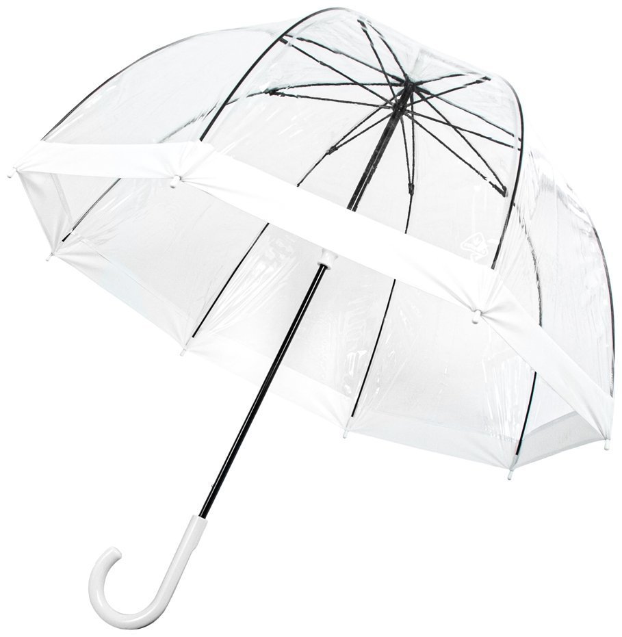 Зонт-трость женский Fulton Birdcage-1 L041 White (Механика, прозрачный с белыми вставками) 93796 modnotak фото №8