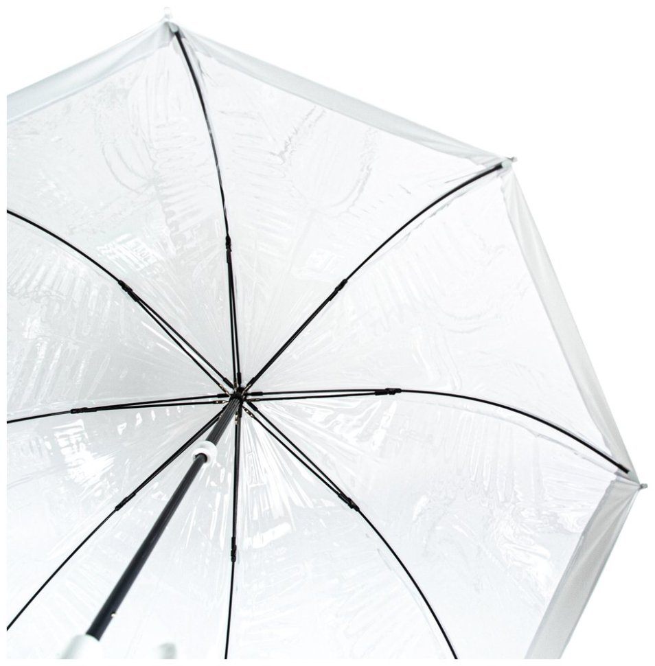 Зонт-трость женский Fulton Birdcage-1 L041 White (Механика, прозрачный с белыми вставками) 93796 modnotak фото №11