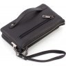 Чорна горизонтальна чоловіча сумка-клатч із якісної шкіри на блискавці HT Leather (18267) - 4