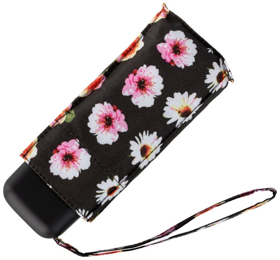 Мини зонт женский Fulton Tiny-2 L501 Floral Chain (Механика, складноой, черный с цветочным принтом) 93896 modnotak фото №8
