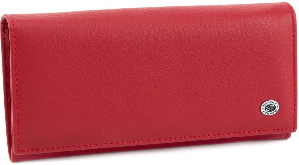 Червоний гаманець в класичному стилі з натуральної шкіри ST Leather (16887)