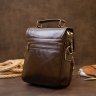 Мужская сумка-барсетка из гладкой кожи темно-коричневого цвета с клапаном Vintage (20412) - 7