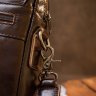 Мужская сумка-барсетка из гладкой кожи темно-коричневого цвета с клапаном Vintage (20412) - 8
