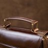 Мужская сумка-барсетка из гладкой кожи темно-коричневого цвета с клапаном Vintage (20412) - 9