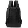 Стильний рюкзак чорного кольору з натуральної шкіри з вираженою фактурою Vintage (20036) - 3