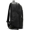 Стильний рюкзак чорного кольору з натуральної шкіри з вираженою фактурою Vintage (20036) - 4