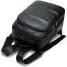 Стильный рюкзак черного цвета из натуральной кожи с выраженной фактурой Vintage (20036) - 7