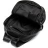 Стильний рюкзак чорного кольору з натуральної шкіри з вираженою фактурою Vintage (20036) - 10
