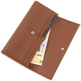 Світло-коричневий гаманець з натуральної шкіри з двома автономними відділеннями Tony Bellucci (10821)