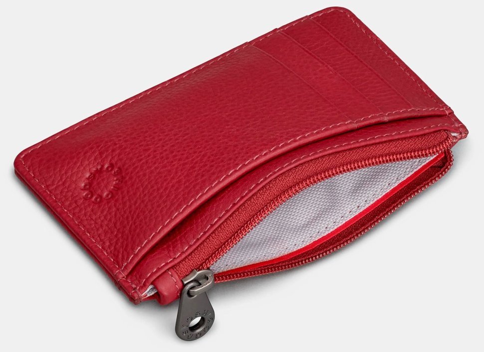 Кардхолдер из натуральной кожи красного цвета Yoshi Morton (Великобритания) 94396 modnotak фото №3