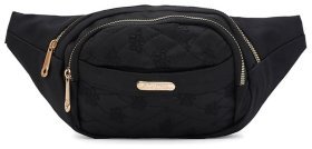 Текстильная женская сумка на пояс черного цвета Monsen 104496