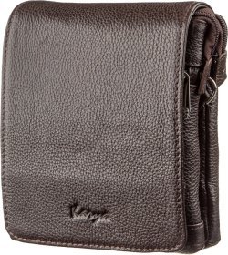 Вертикальна чоловіча сумка-планшет з натуральної шкіри флотар у коричневому кольорі KARYA (2417362)