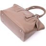 Стильна містка сумка жіноча з натуральної шкіри бежевого кольору KARYA (2420882) - 3