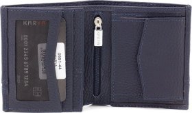 Темно-синє чоловіче портмоне з натуральної шкіри без застібки KARYA (18345)