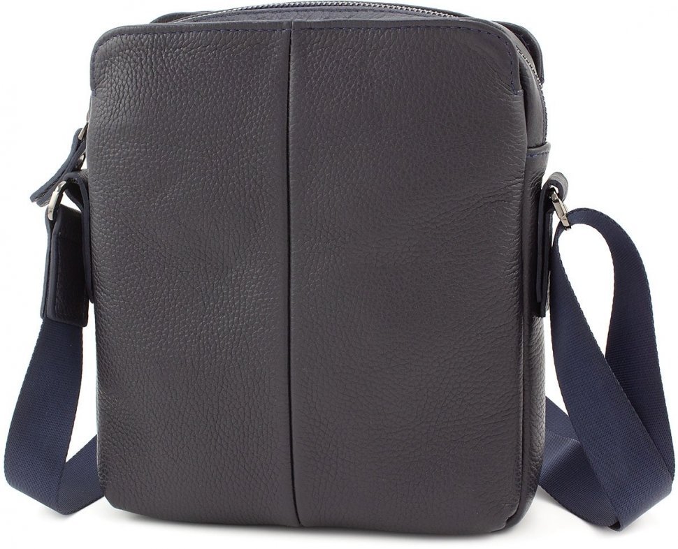 Синяя мужская сумка на плечо из натуральной кожи Leather Collection (11131)