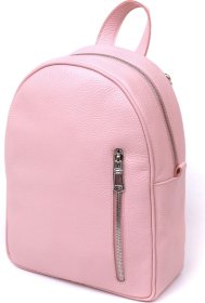 Практичний жіночий рюкзак з натуральної шкіри рожевого кольору Shvigel (16319)