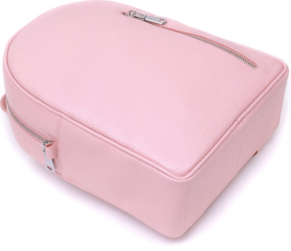 Практичний жіночий рюкзак з натуральної шкіри рожевого кольору Shvigel (16319)