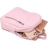 Практичный женский рюкзак из натуральной кожи розового цвета Shvigel (16319) - 5
