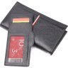 Місткий чоловічий гаманець-клатч із натуральної чорної шкіри високої якості KARYA (2421182) - 4