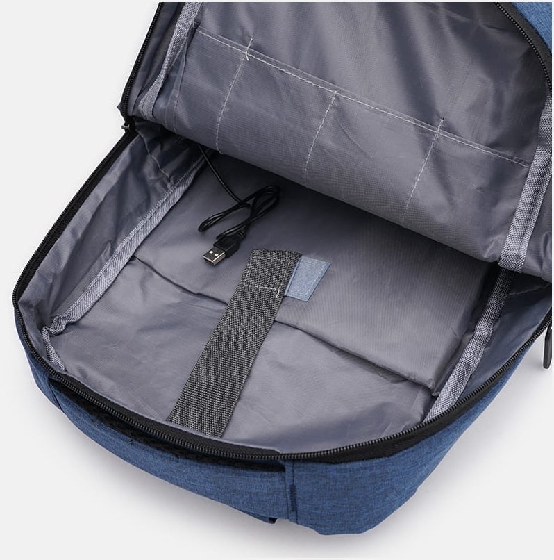 Чоловічий рюкзак із синього поліестеру з відсіком під ноутбук Monsen 64896