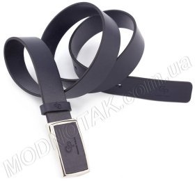 Кожаный ремень с оригинальной пряжкой Grande Pelle (33102)