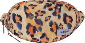 Женская текстильная сумка-бананка с леопардовым принтом Bagland (55596)