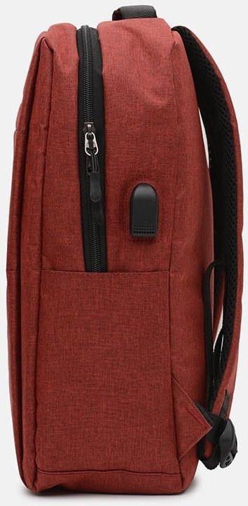 Чоловік текстильний рюкзак червоного кольору в комплекті з сумкою Monsen (19361)
