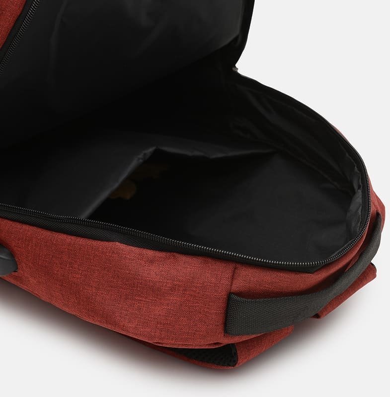 Чоловік текстильний рюкзак червоного кольору в комплекті з сумкою Monsen (19361)