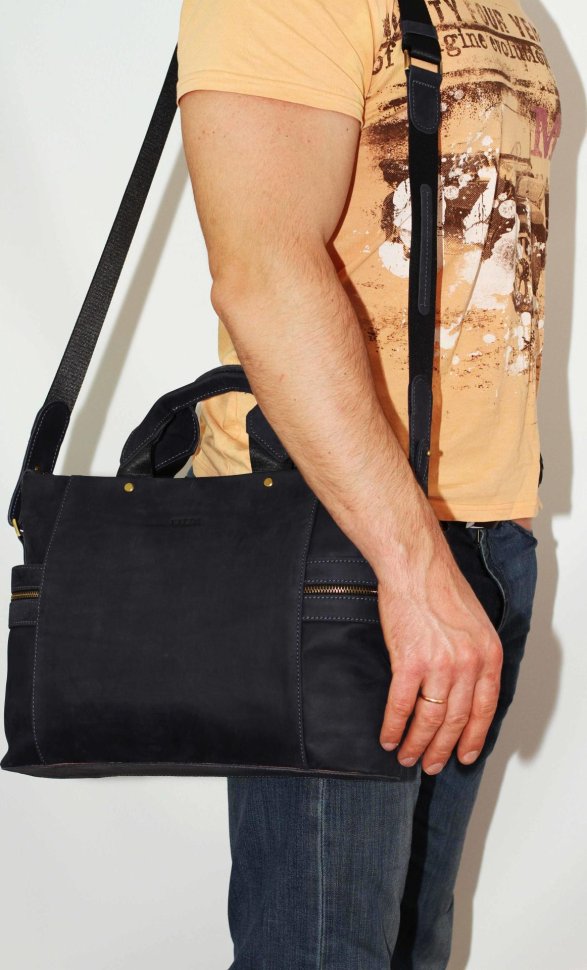 Наплічна чоловіча сумка з вінтажній шкіри Крейзі з ручками VATTO (12037)