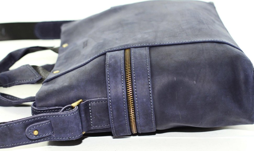 Наплечная мужская сумка из винтажной кожи Крейзи с ручками VATTO (12037)