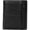 Класичне чоловіче портмоне з гладкої чорної шкіри під карти та документи Vintage (2414921) - 1