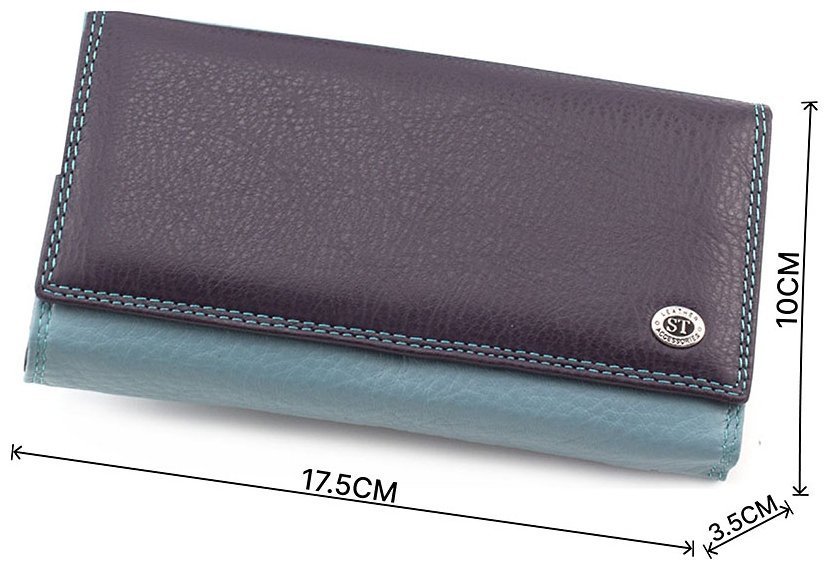 Шкіряний гаманець на кнопці з блоком для карт ST Leather (16030) фото №3 Шкіряний гаманець на кнопці з блоком для карт ST Leather (16030) modnotak фото №3