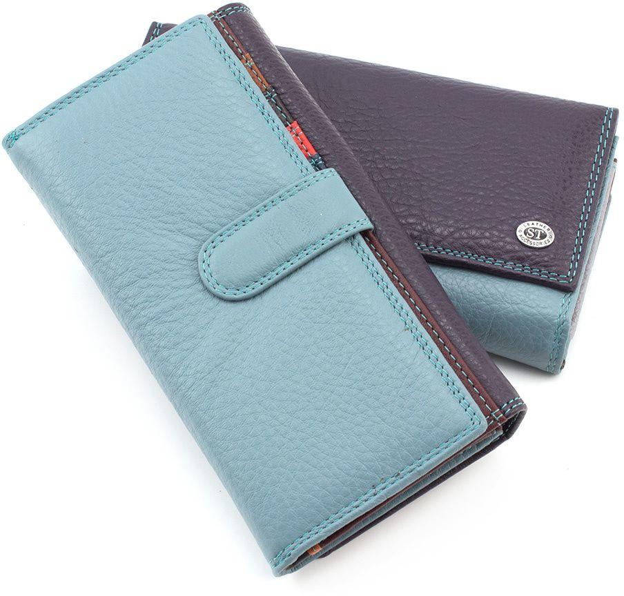 Шкіряний гаманець на кнопці з блоком для карт ST Leather (16030)