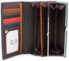 Кожаный кошелек на кнопке с блоком для карт ST Leather (16030)