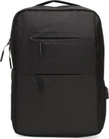 Мужской рюкзак для ноутбука из черного полиэстера на молнии Monsen (56896)