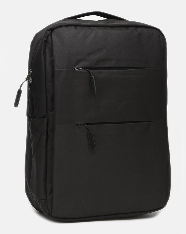 Мужской рюкзак для ноутбука из черного полиэстера на молнии Monsen (56896)