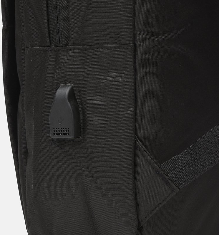 Чоловічий рюкзак для ноутбука із чорного поліестеру на блискавці Monsen (56896)