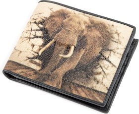 Портмоне из натуральной кожи морского ската с рисунком слона STINGRAY LEATHER (024-18127)
