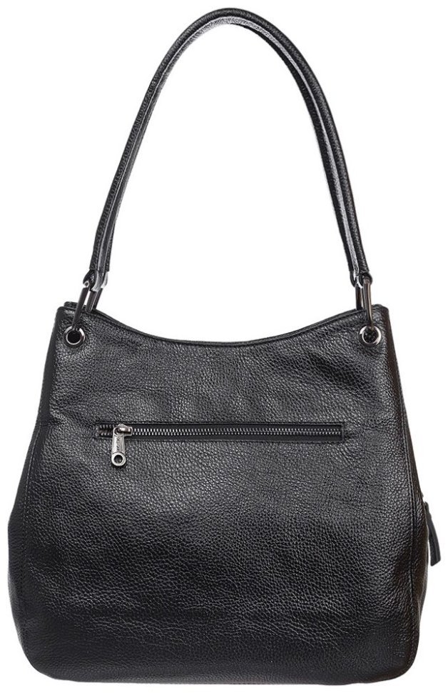 М'яка шкіряна жіноча сумка з візерунками квітів чорного кольору Desisan 107296 фото №4 М'яка шкіряна жіноча сумка з візерунками квітів чорного кольору Desisan 107296 modnotak фото №4