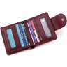 Бордовый женский кошелек из фактурной кожи с хлястиком на кнопке ST Leather 1767296 - 5