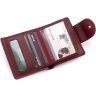 Бордовий жіночий гаманець із фактурної шкіри з хлястиком на кнопці ST Leather 1767296 - 6