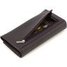 Фіолетовий жіночий шкіряний гаманець із клапаном на кнопці ST Leather 1767396 - 5