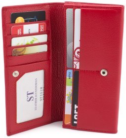 Жіночий червоний гаманець з натуральної шкіри ST Leather (16364)