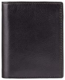 Стильное мужское портмоне из натуральной кожи черного цвета без застежки Visconti James 77396